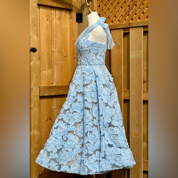 🆕 BRONX & BANCO 🧿 NWOT Sabrina Blue Midi Dress, Sz S - US 4 - Picture 9 of 17